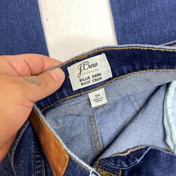 J. Crew Medium Wash Stretch Billie Demi Boot Crop Jeans - Picture 3 of 4